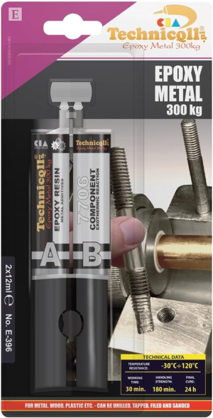 Liquid Metal Epoxy Adhesive Glue for Metals, Wood, Glass, Stone - 2 x 12ml